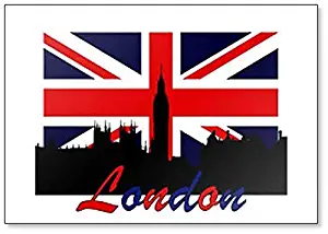 London and Big Ben on the Background of the Flag of Britain Fridge Magnet