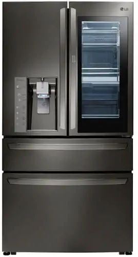 LG LMXC23796D 23 cu. ft. Black Stainless InstaView 4-Door French Door Counter Depth Refrigerator