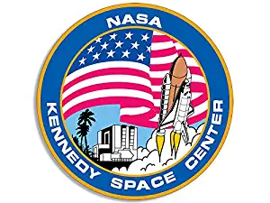 MAGNET 4x4 inch Round KENNEDY SPACE CENTER Sticker -astronomy science decal nasa fl fla Magnetic vinyl bumper sticker sticks to any metal fridge, car, signs