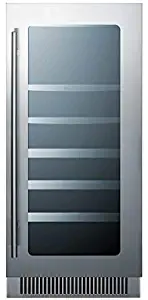 Summit CL151WBV 15 Inch Built-In and Freestanding Wine Cooler in Stainless Steel