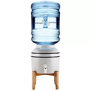 Primo 900114 Top Loading Countertop Water Cooler Dispenser - Room Temperature - Countertop Ceramic Water Dispenser Supports 3 or 5 Gallon Water Jugs [White]