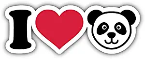 KW Vinyl I Love Panda Truck Car Window Bumper Sticker Decal 5"