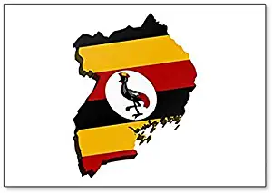 Map of Uganda with Flag Fridge Magnet