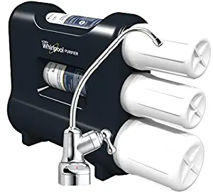 Whirlpool WHAMBS5 Under Sink Water Filtration System with Chrome Faucet | Extra Long Life | Easy to Replace 3-Stage UltraEase Filter Cartridges, Three, Blue