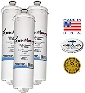 NSF 42, 53, 401 Replacement Refrigerator Water Filter Compatible with Bosch 640565, EVOLFLTR10, Whirlpool WHKF-R-PLUS - 3 Pack