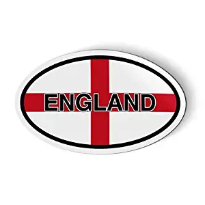 England Flag Oval - Magnet for Car Fridge Locker - 3"