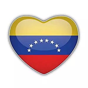 DG Graphics Venezuela Glossy Heart World Flag Art Decor 5'' x 4'' Magnet Vinyl Magnetic Sheet for Lockers, Cars, Signs, Refrigerator