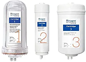 Hexagon Alkaline Water Filtration System 2 Cartridge 1,2 & 3 (Full Set of 3)