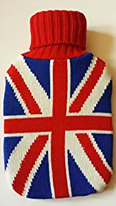 Warm Tradition British Flag Knit Hot Water Bottle Cover- Cover ONLY