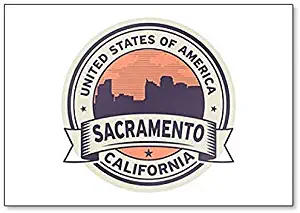 Label with Name of Sacramento, California Fridge Magnet