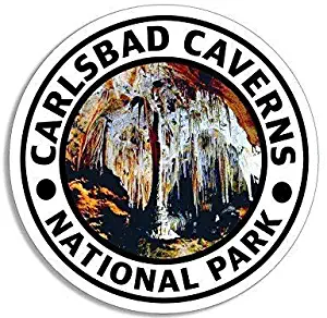 MAGNET 4x4 inch Round Carlsbad Caverns National Park Sticker (Hike Travel rv np) Magnetic vinyl bumper sticker sticks to any metal fridge, car, signs