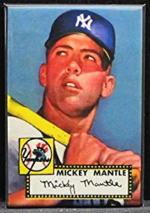 Mickey Mantle Baseball Card Refrigerator Magnet.