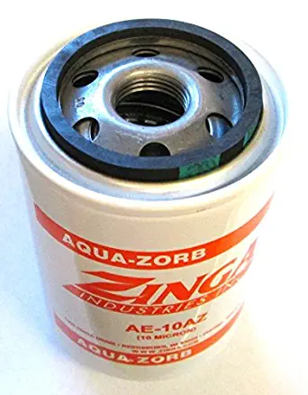 ZA AE-10-AZ - Zinga Spin on Aqua-Zorb Filter 10 Micron 1" - 12 Threads 3.8" Diameter 5.8" Tall (Removes up to 4.1 oz of water from oil)