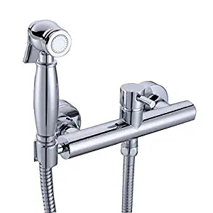 HANEBATH Brass Hot and Cold Toilet Bidet Faucet Sprayer Kit,Chrome