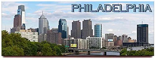 Philadelphia panoramic fridge magnet Pennsylvania travel souvenir