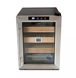 The Clevelander Thermoelectric Cigar Humidor Cooler - Color: Black w/ Stainless Steel Door