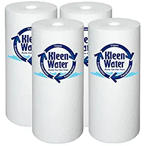 KleenWater KW4510G-50M Dirt Rust Sediment Filter, 50 Micron, Whole House Water Filter Replacement Cartridge, Pack of 4