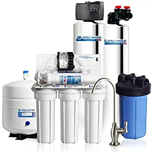 APEC Water TO-SOLUTION-IRON15 Whole House Iron and Hydrogen Sulfide Removal Water Filter, Salt Free Water Softener & Reverse Osmosis Drinking Water Filtration Systems For 3-4 Bathrooms