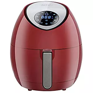 ZENY 1500W Electric Air Fryer Rapid Heat Technology Touch Screen Control Deep Fryer 3.7QT, 7 Presets, w/Recipes & CookBook (Burgundy-red)