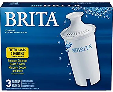 Brita Standard Pitcher Filters 3-Pack for Pitcher Replacement Filter