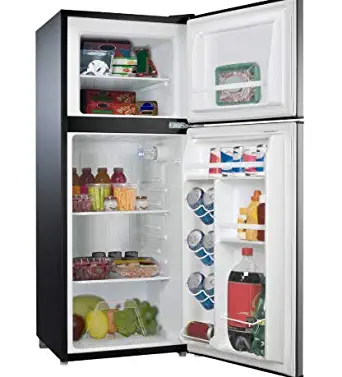 4.6 Cubic Foot 2 Door Stainless Steel Look Refrigerator