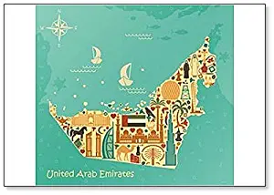 Map of United Arab Emirates Fridge Magnet