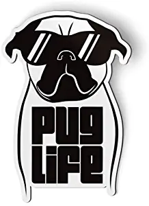 AK Wall Art Pug Life Funny Cute - Magnet - Car Fridge Locker - Select Size