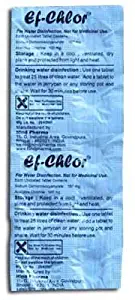 Ef chlor Portable water purification tablets (10 per pack,each tablet purifies 6,6 gallons)