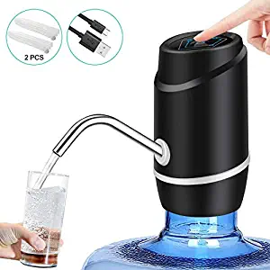 5 Gallon Water Bottle Dispenser,Electric Drinking Water Pump Portable Water Dispenser Universal USB Charging Water Bottle Pump For 2-5 Gallon With 2 Silicone