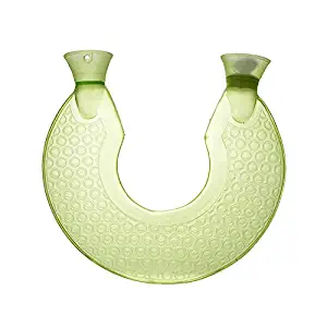 Hot Water Bottle, U Type Transparent PVC Rubber Bottle Neck Protection Warm (Green)