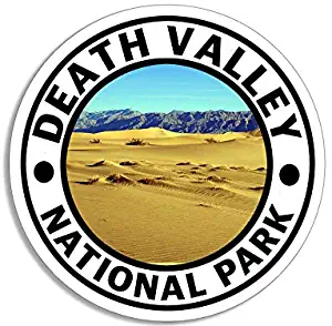 MAGNET 4x4 inch ROUND Death Valley National Park Sticker - desert decal travel ca rv go Magnetic vinyl bumper sticker sticks to any metal fridge, car, signs