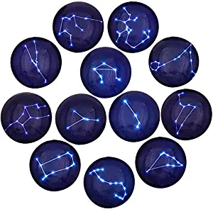 White Board - 12 Constellation Series Fridge Magnets Beautiful Glass Creative for White Board Office Calendar Decorative Popular Home Wall Décor Set (12 Constellations)