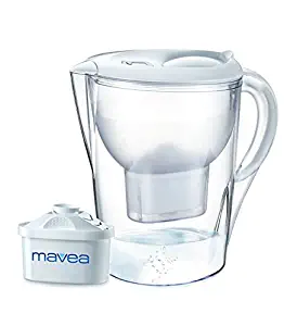 Aquavero M100358-14 Cup Water Filtration Pitcher with 1 Mavea Maxtra Filter, Aspen White