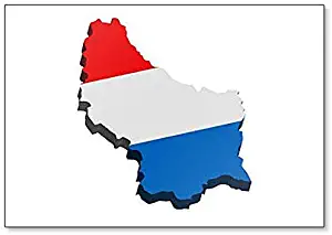 Map of Luxembourg with Flag Classic Fridge Magnet