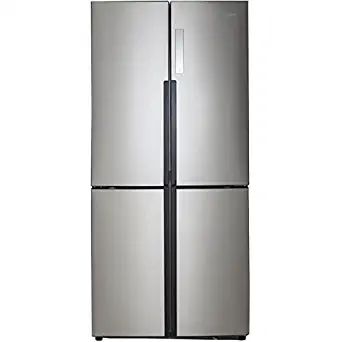 Haier 16.0 Cu. Ft. 4 Door Bottom Freezer Refrigerator Stainless Steel