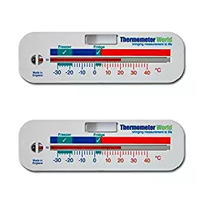 Twin Pack Freezer and Fridge Thermometer - Refrigerator Chiller Cooler Temperature Gauge