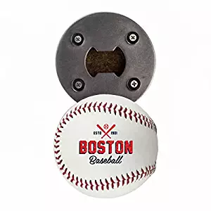Buffalo BottleCraft Boston Bottle Opener, Made from a real Baseball, The BaseballOpener, Cap Catcher, Fridge Magnet