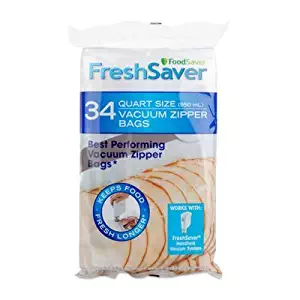 FoodSaver Freshsaver 34 Quart-sized and 20 Gallon-sized Vacuum Zipper Bags Bundle - BPA Free