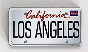 Los Angeles California License Plate Wood Fridge Magnet 3" x 1.5"