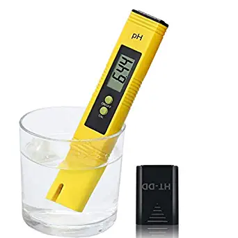 Digital PH Meter PH Tester 0.01 PH High Accuracy Water Quality Tester with ATC for Household Drinking Water, Swimming Pools, Aquariums, Hydroponics (Yellow)