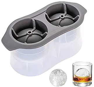 Sphere Ice Molds, Round Ice Cube Molds with Tight Silicone Seal, 2 X 2.5 Inch Ice Ball Maker for Whiskey, Cocktail, Beverages and More