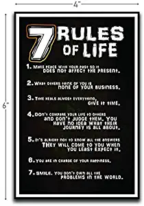 7 Rules of Life Motivational Inspirational Funny Magnet - Refrigerator Toolbox Locker Car Ammo Can