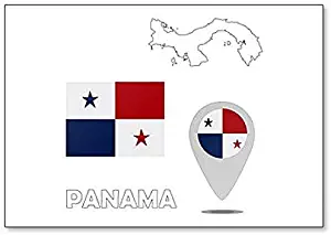Map of Panama with Flag Fridge Magnet