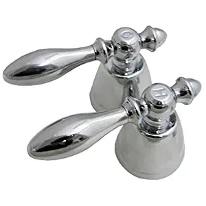 LASCO 01-7091 Old Style Chrome Plated Lever Hot and Cold Handles for Universal Brands