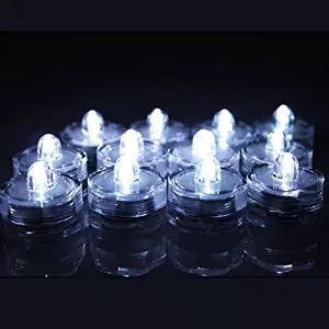 AGPTEK 24x LED Submersible Waterproof Wedding/Party/Floral Decoration Tea Vase Battery light Candles-Cool white