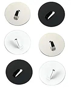 1InTheOffice Super Magnetic Hooks, Black/Silver/White, (6 Pack)