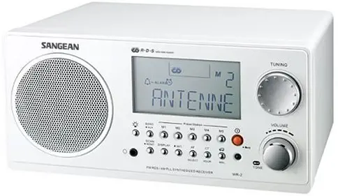 Sangean WR-2 AM / FM-RBDS Wooden Cabinet Digital Tuning Radio (White)