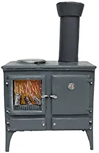 Melody Jane Dollhouse Wood Burning Stove Oven Grey Miniature Kitchen Furniture