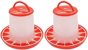 Dowager Chicken Feeder Tool, Poultry Cup Drinker 1.5kg/3.3lb Plastic Food Feeder Chicken Chick Hen Poultry Handle Chicken Water Feeder Tools,Poultry Durable Fount,Chick Hen Poultry Lid Handle (2PCS)