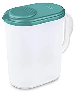 1 Gallon Pitcher Blue Lid w/Lime tab Freezer and Dishwasher Safe Mix Drinks right in the Pitcher Water Tea Juices BPA-free and phthalate-fre